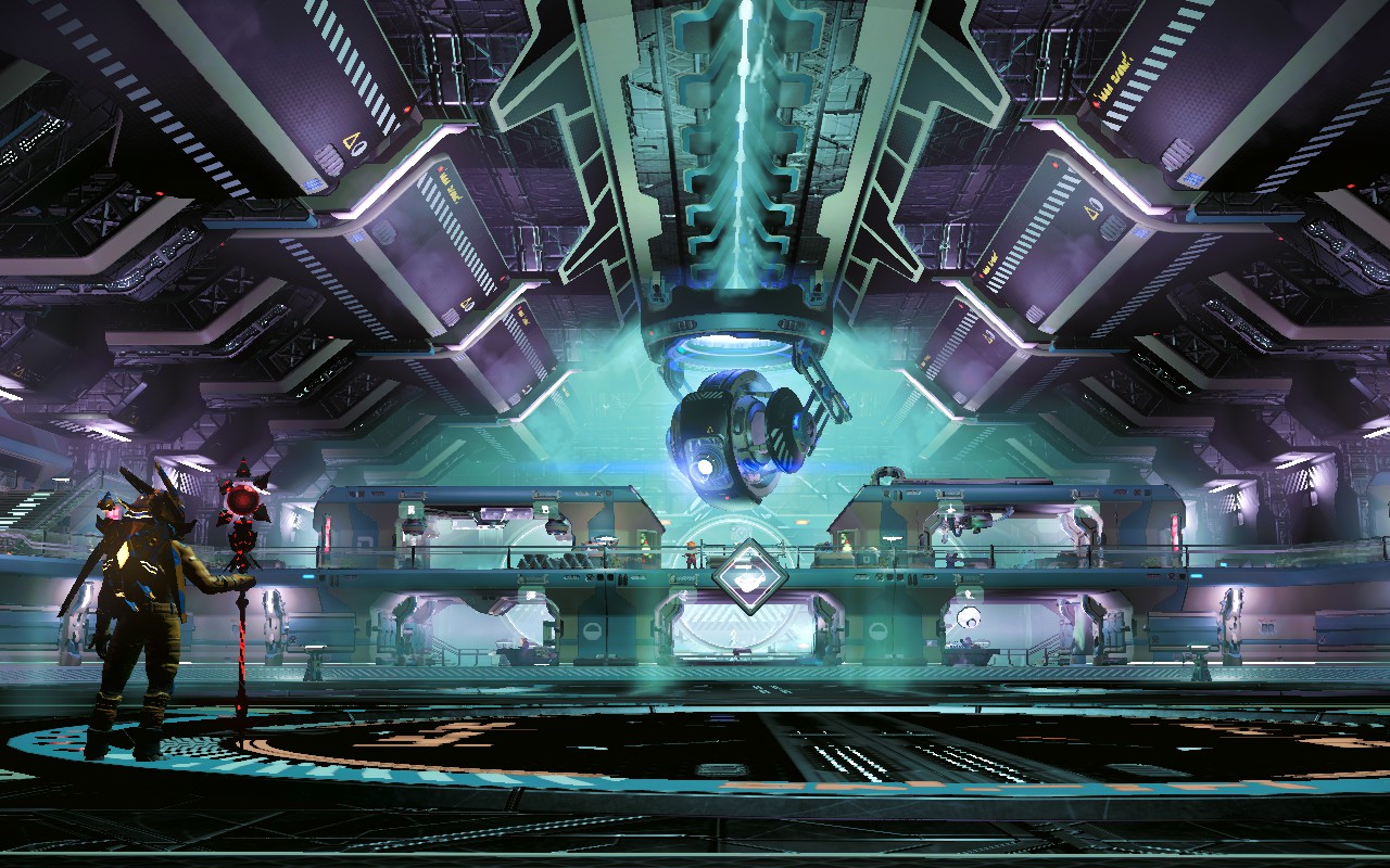 Interior de estación espacial