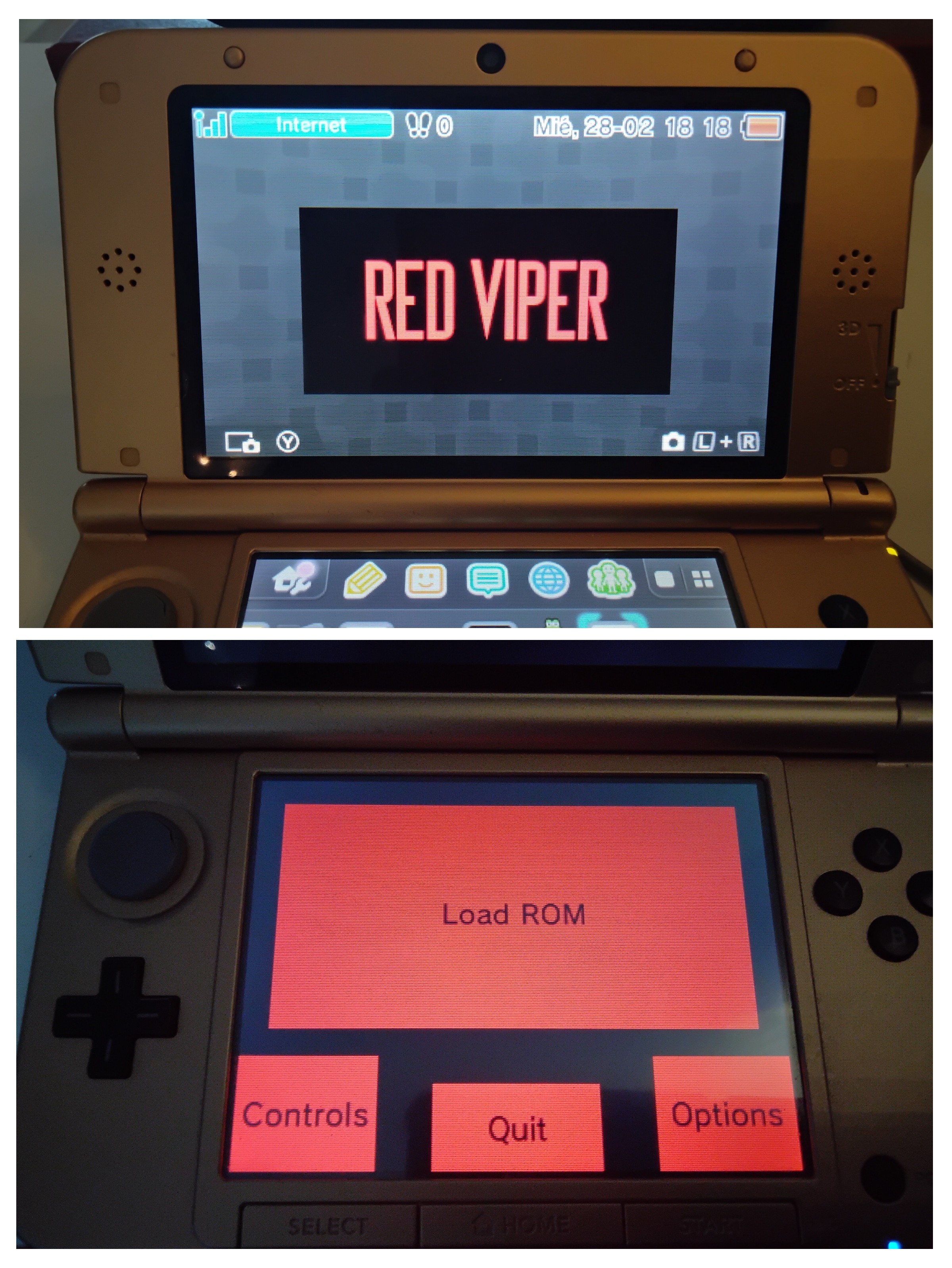 Menu del emulador Red Viper